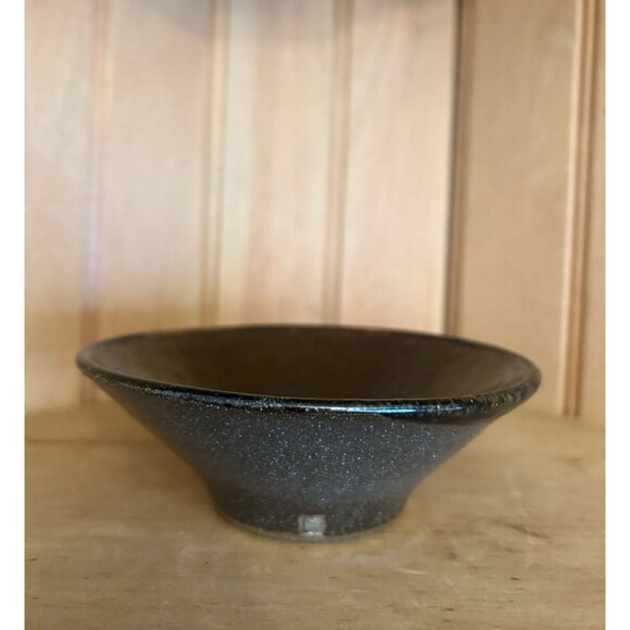 Handcrafted Ceramic Bowl Crystalline Salt Glaze Brown Pottery Artist Signed - Picture 1 of 5